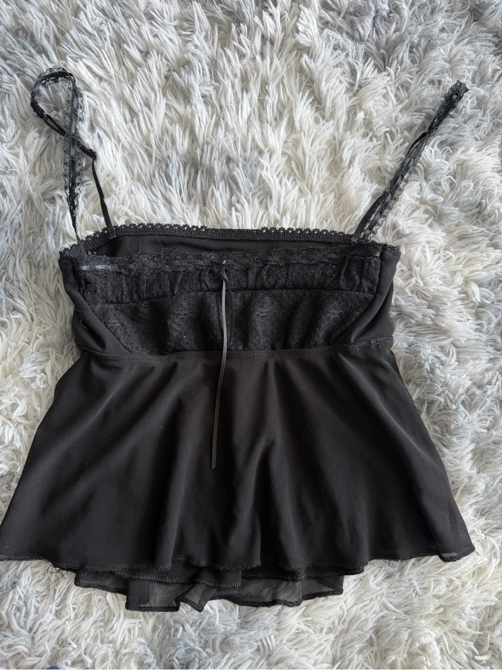 Black Lace-Trim Camisole Top - Women's